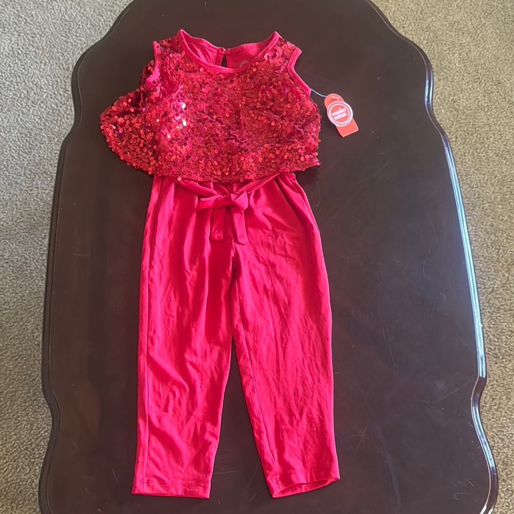Wonder Nation Red Sequin Kids One Piece